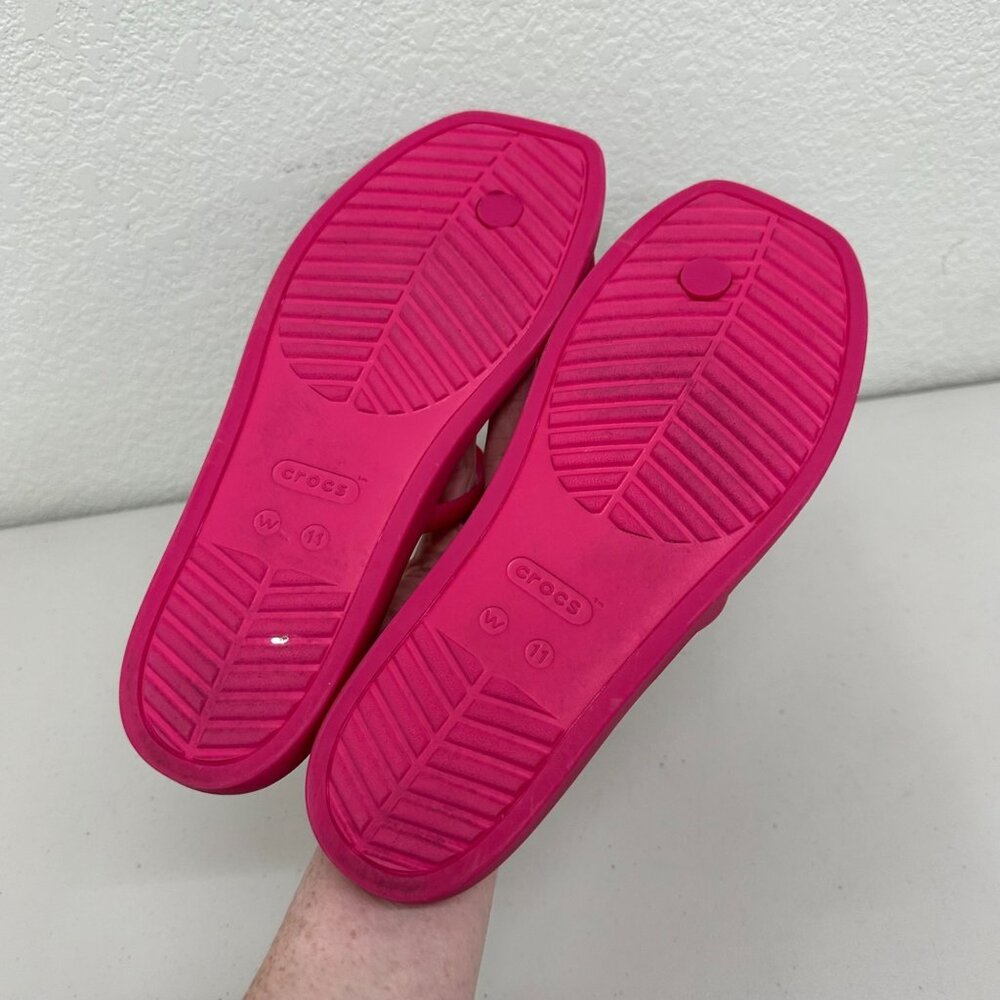 Crocs Miami Toe Loop Pink Lightweight Slide Sandals Shoes 209862 Womens size 11 - Picture 9 of 9